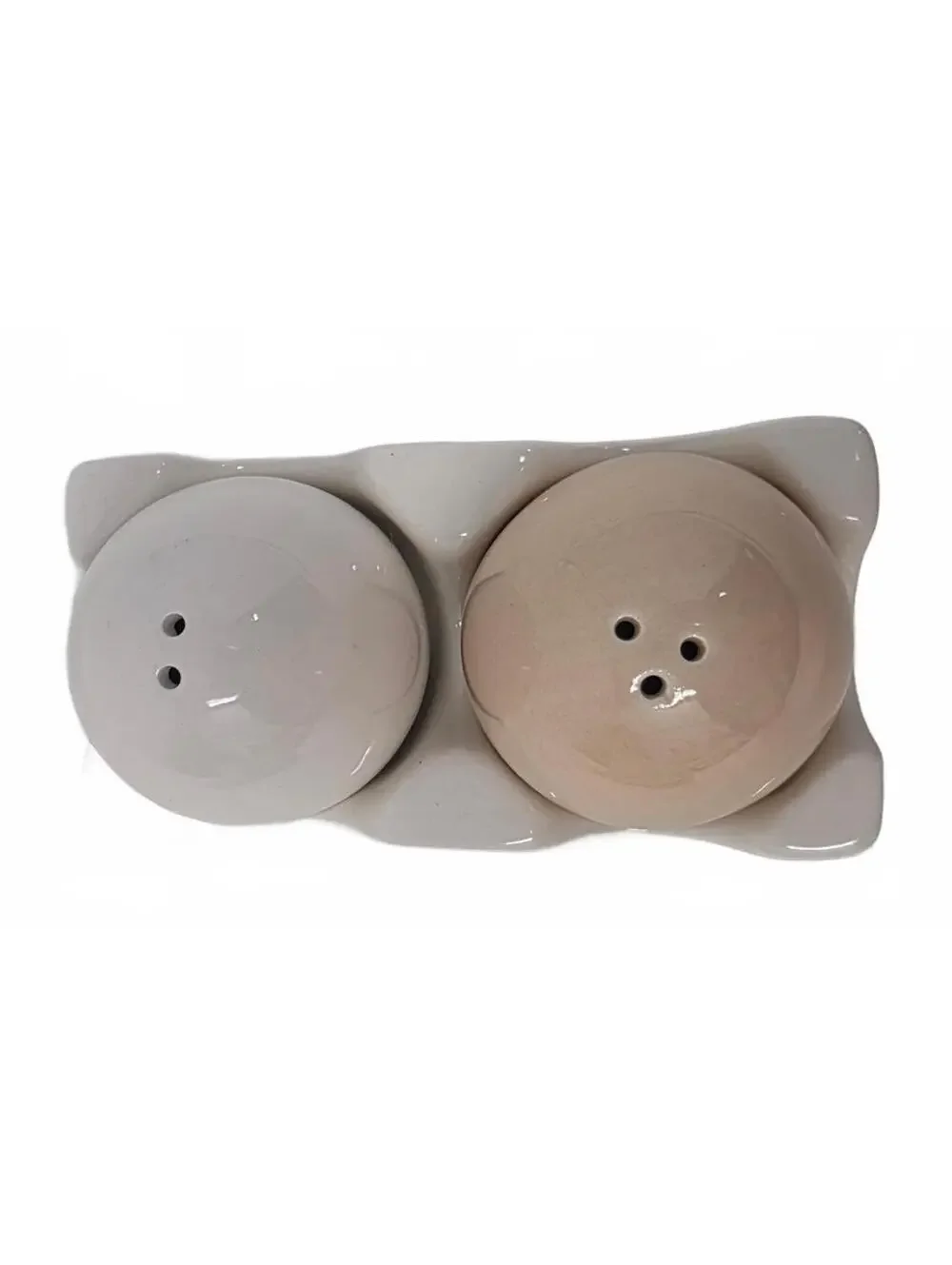 Cracker Barrel Ceramic Egg Salt Pepper Shakers With Holder Box